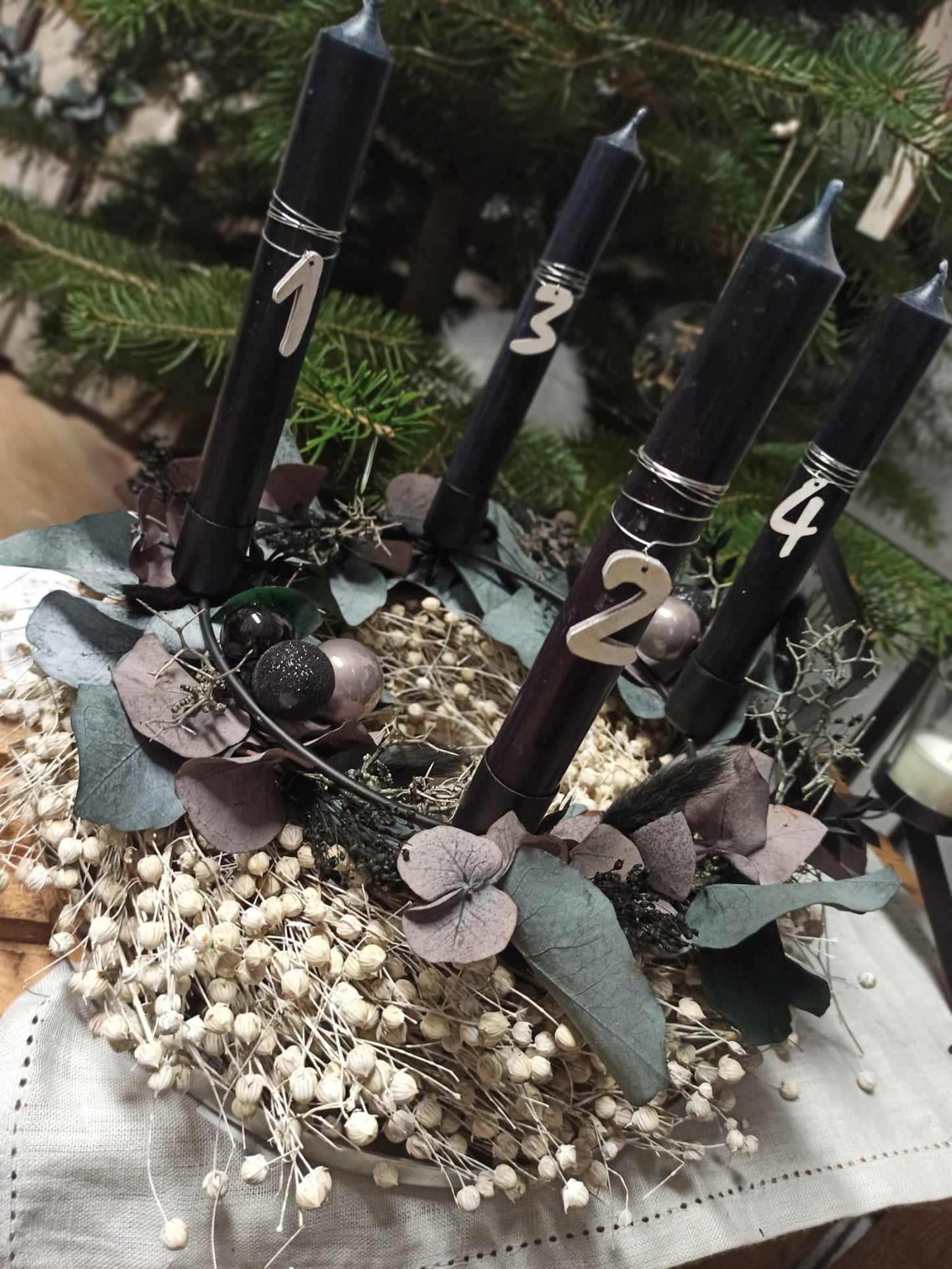 Zahlen Adventskranz einfach (Set)