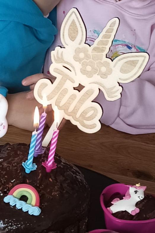Caketopper Geburtstag - Einhorn mit Name