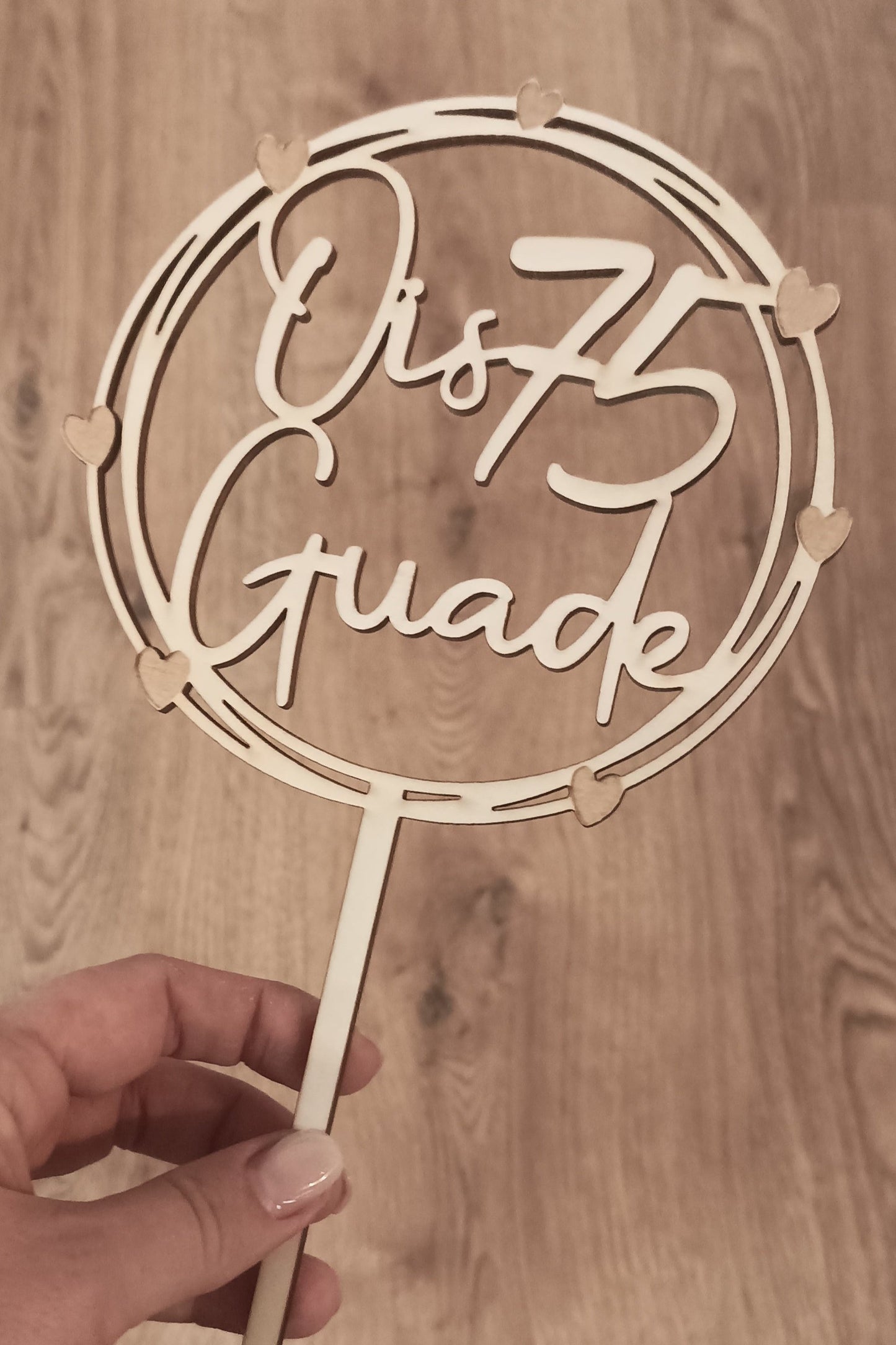 Caketopper Geburtstag - Kreisrahmen Ois Guade mit Alter