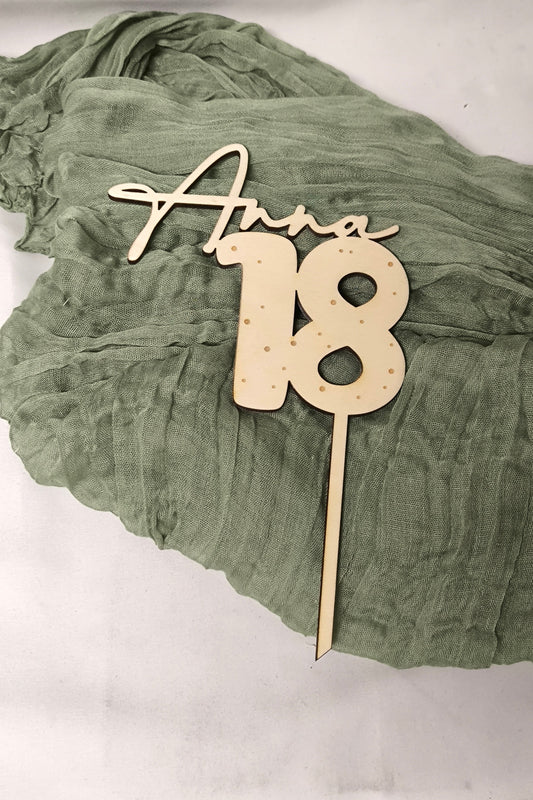 Caketopper Geburtstag - Alter mit Name