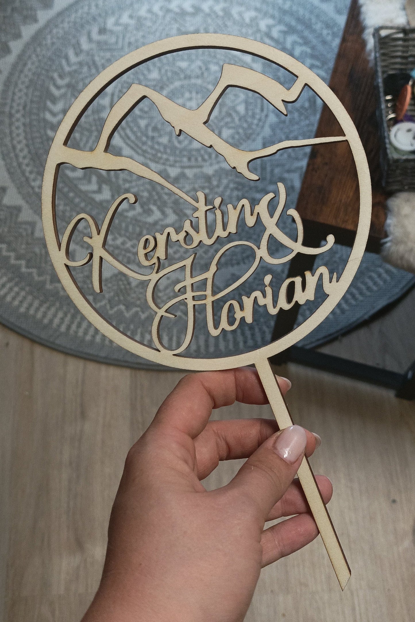 Caketopper Hochzeit - Berge mit Namen