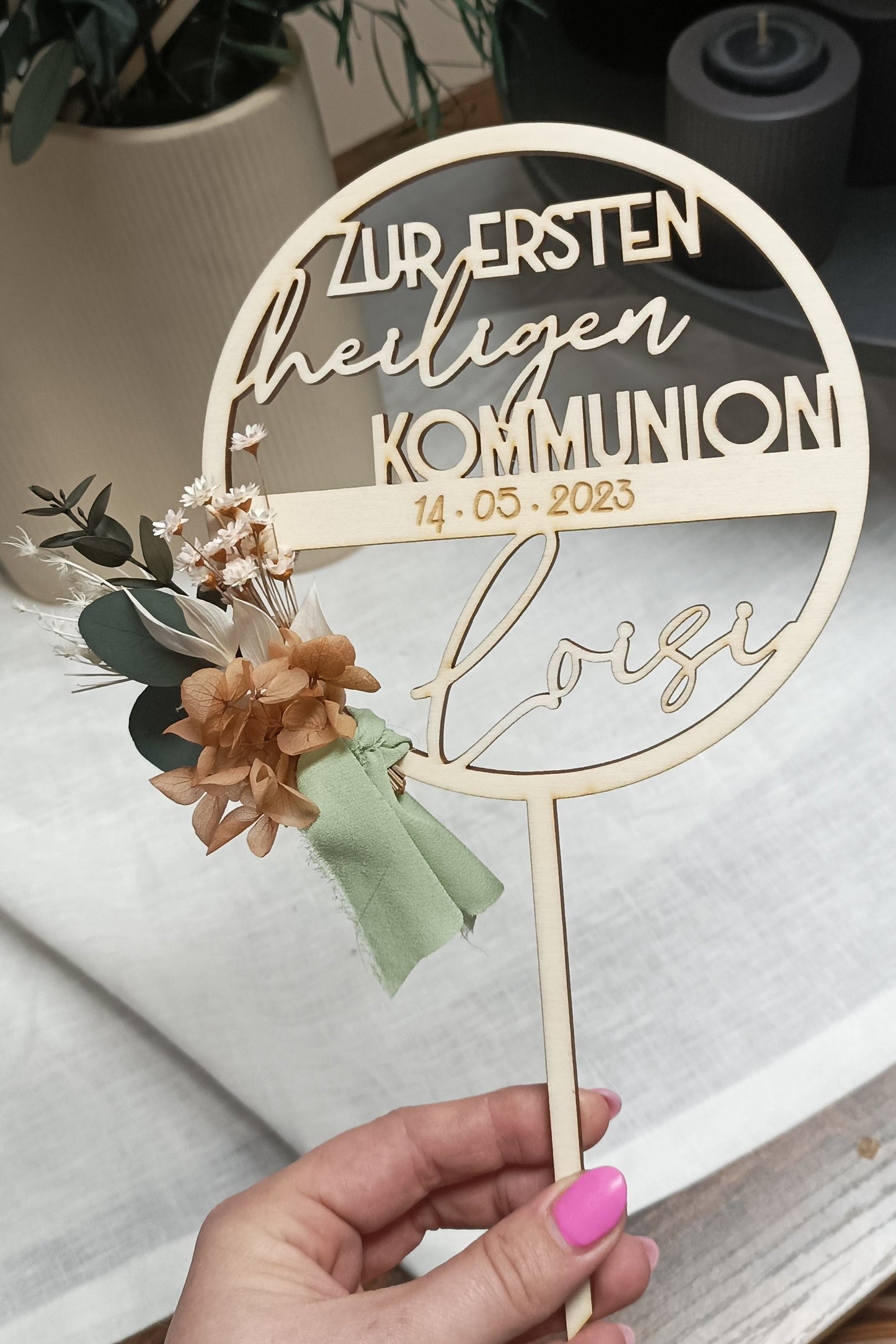 Caketopper Kommunion - Kreisrahmen - Zur Ersten Heiligen Kommunion