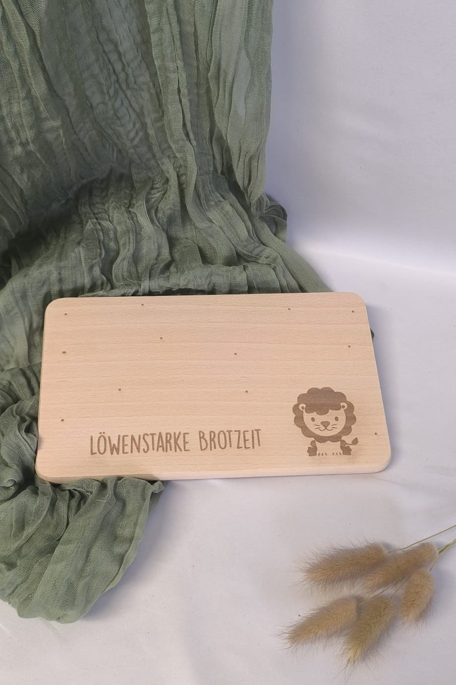 Holzbrett Brotzeitbrett klein - Löwenstarke Brotzeit