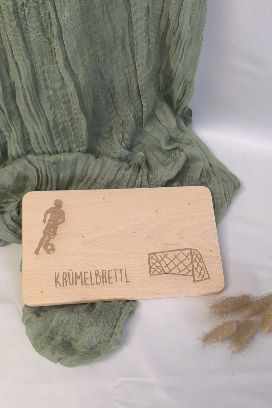 Holzbrett Brotzeitbrett klein - Krümelbrettl - Fußball