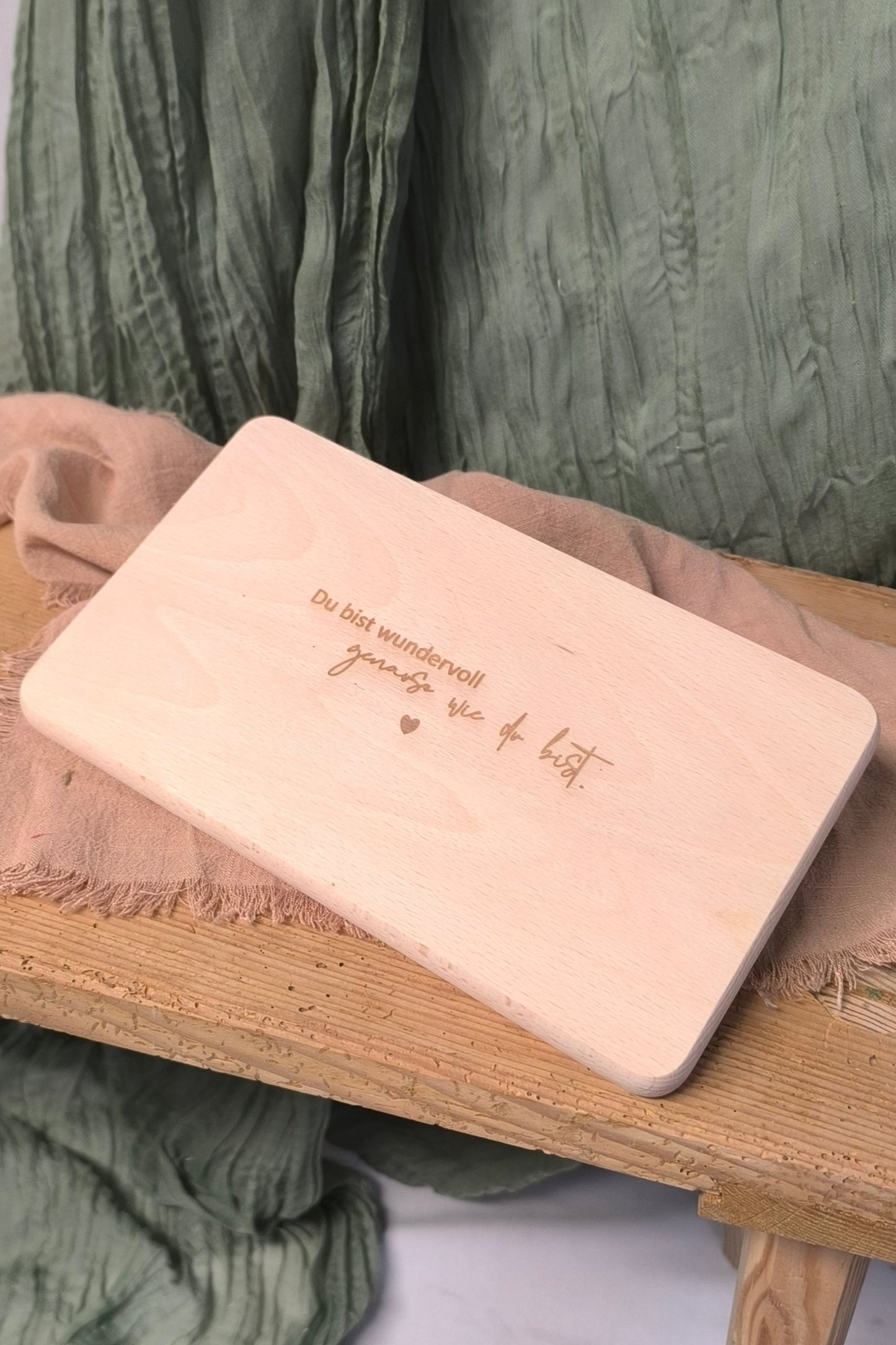 Holzbrett Brotzeitbrett klein - Du bist wundervoll genau so wie du bist
