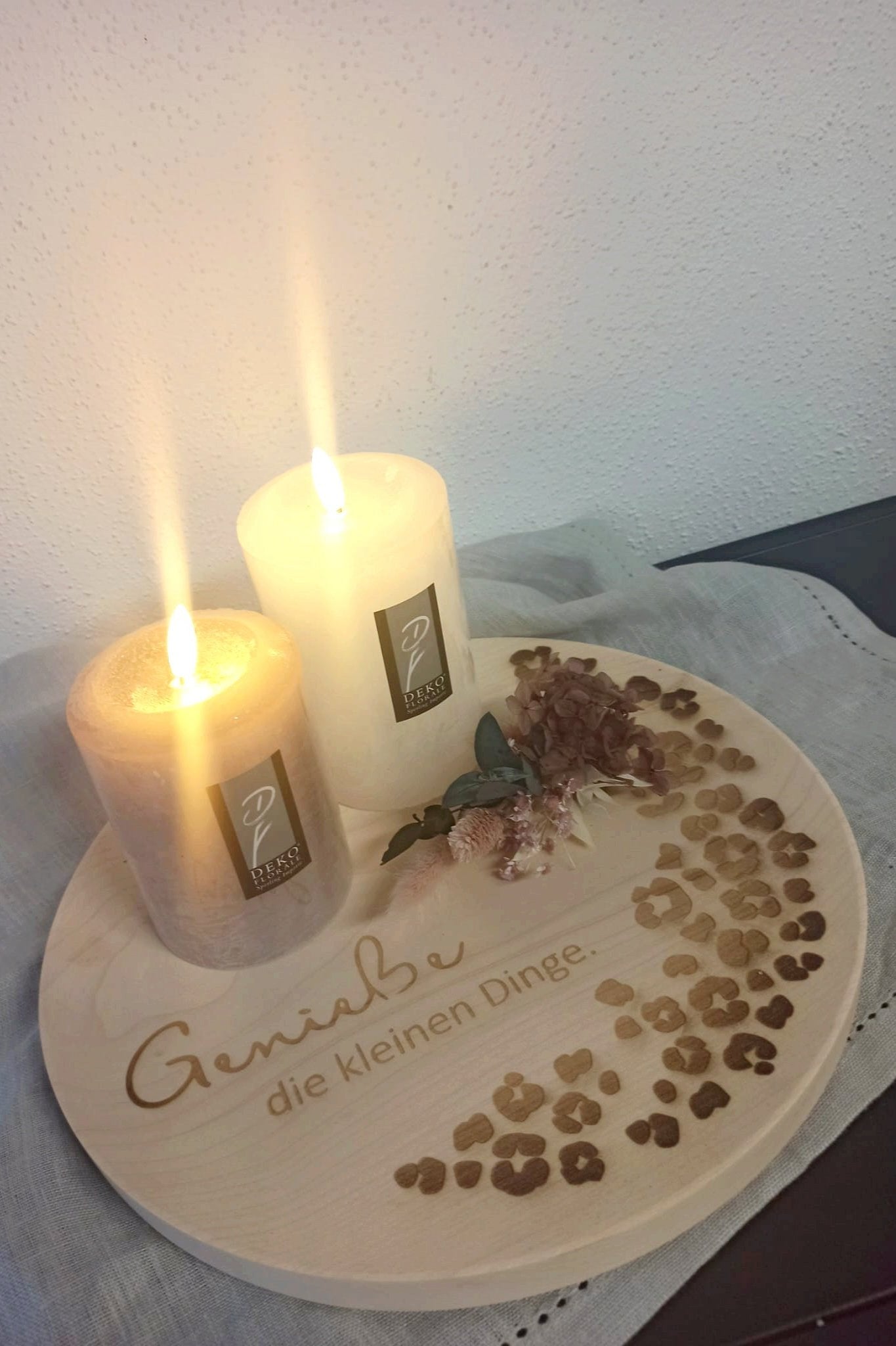 Holzbrett Brotzeitbrett rund - Genieße die kleinen Dinge