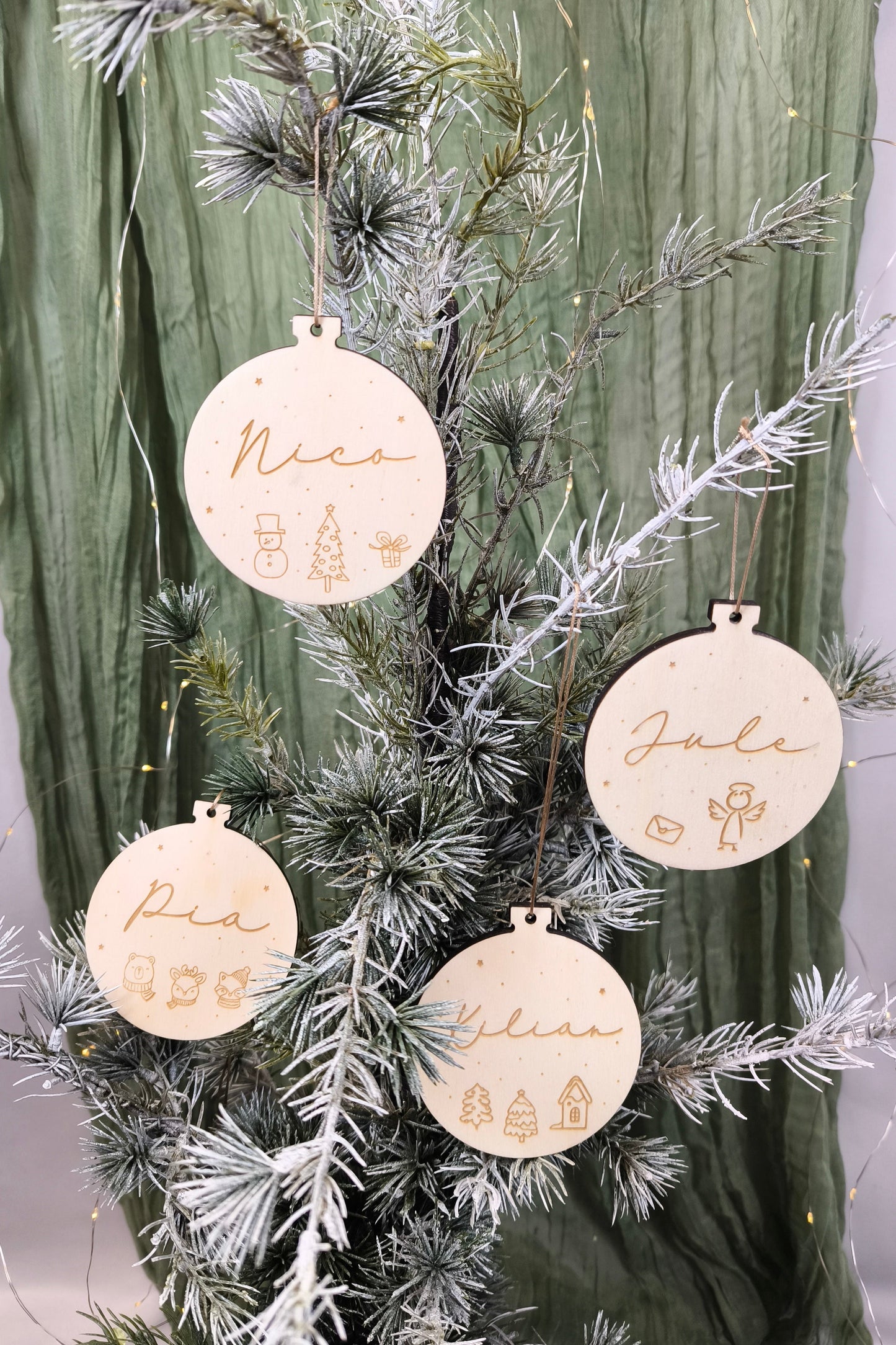 Anhänger Weihnachten | Christbaum - Weihnachtsmotiv mit Name