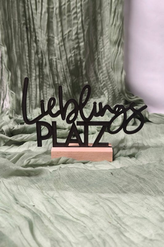 Spruch auf Sockel - Lieblingsplatz