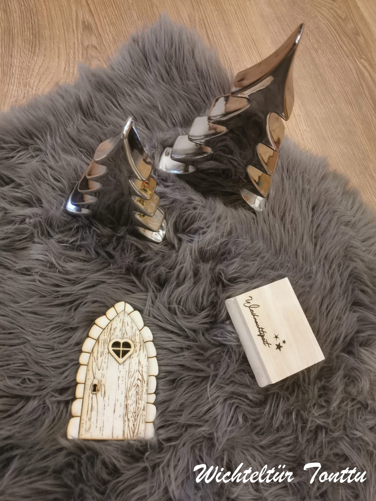 Wichteltür Set mit Holztruhe Weihnachtspost