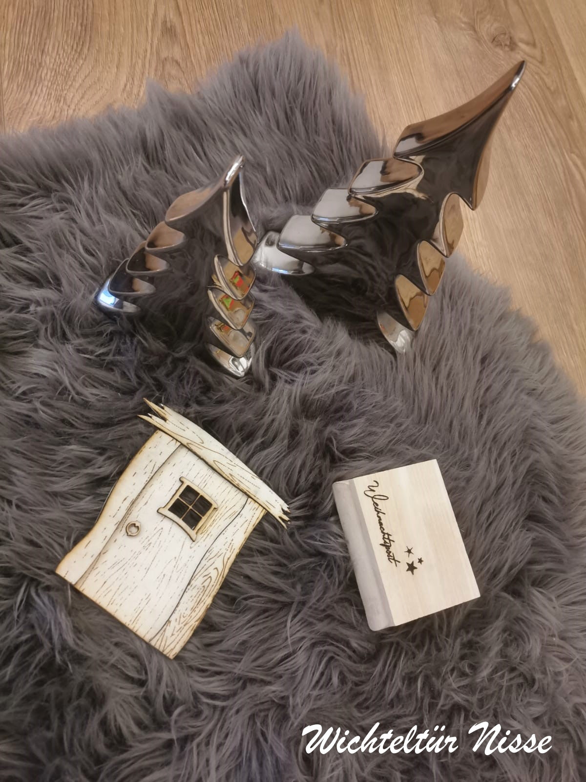 Wichteltür Set mit Holztruhe Weihnachtspost