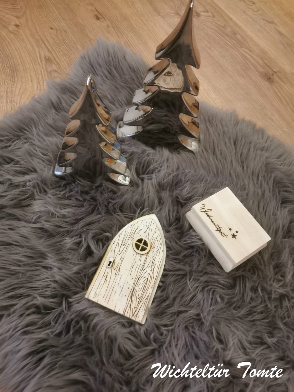 Wichteltür Set mit Holztruhe Weihnachtspost