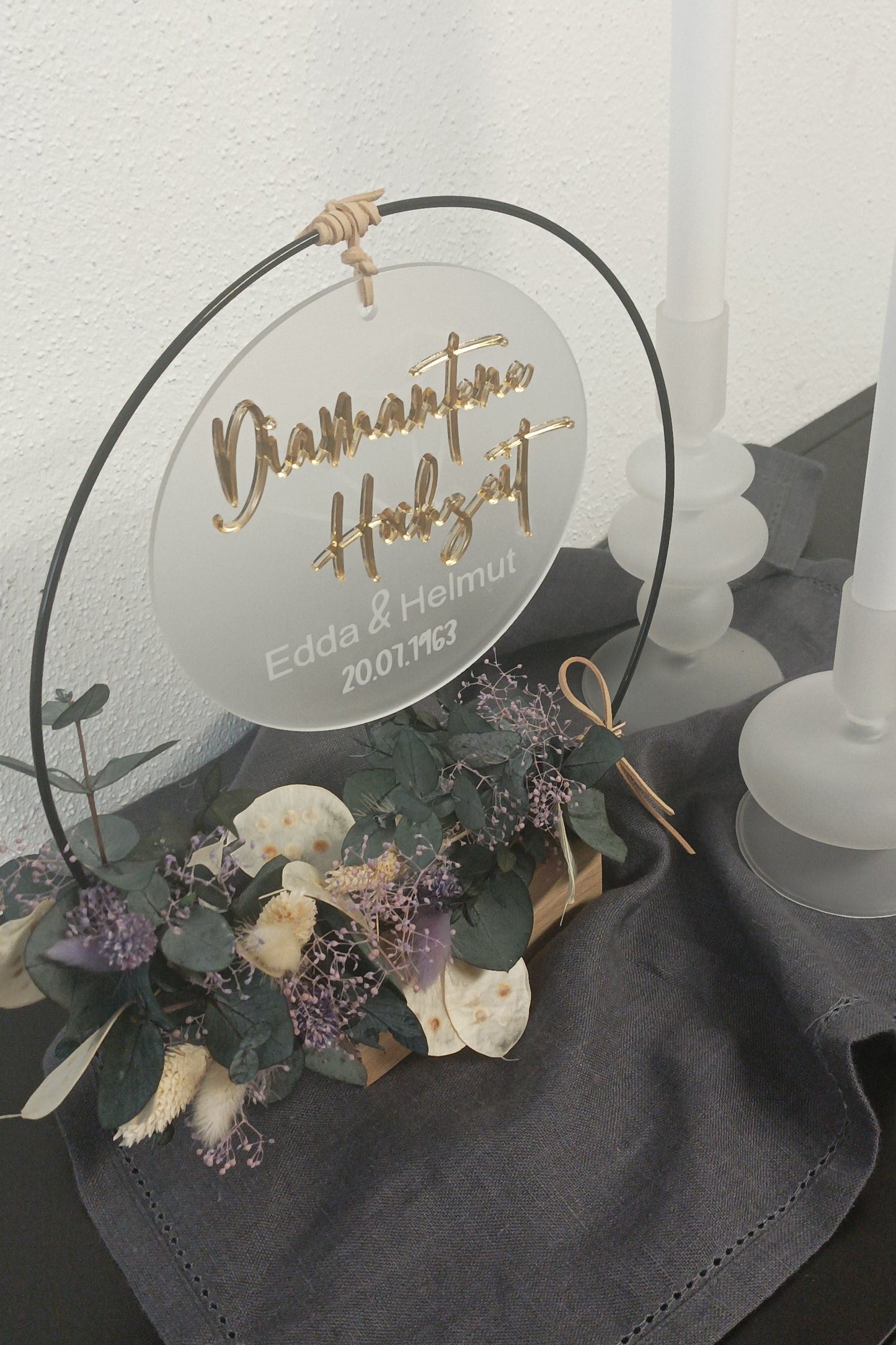 Scheibe 3D - Diamantene Hochzeit