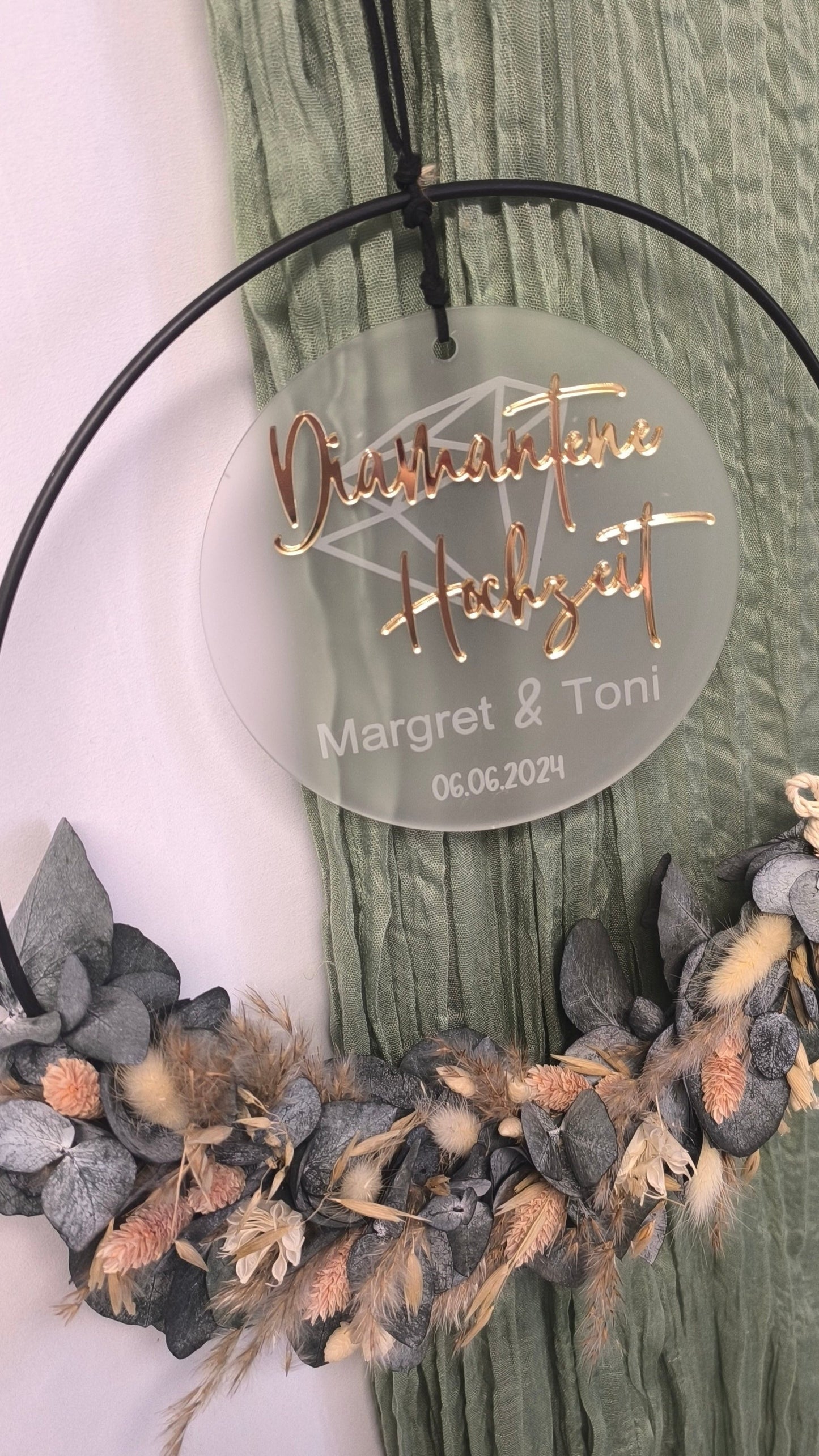 Scheibe 3D - Diamantene Hochzeit