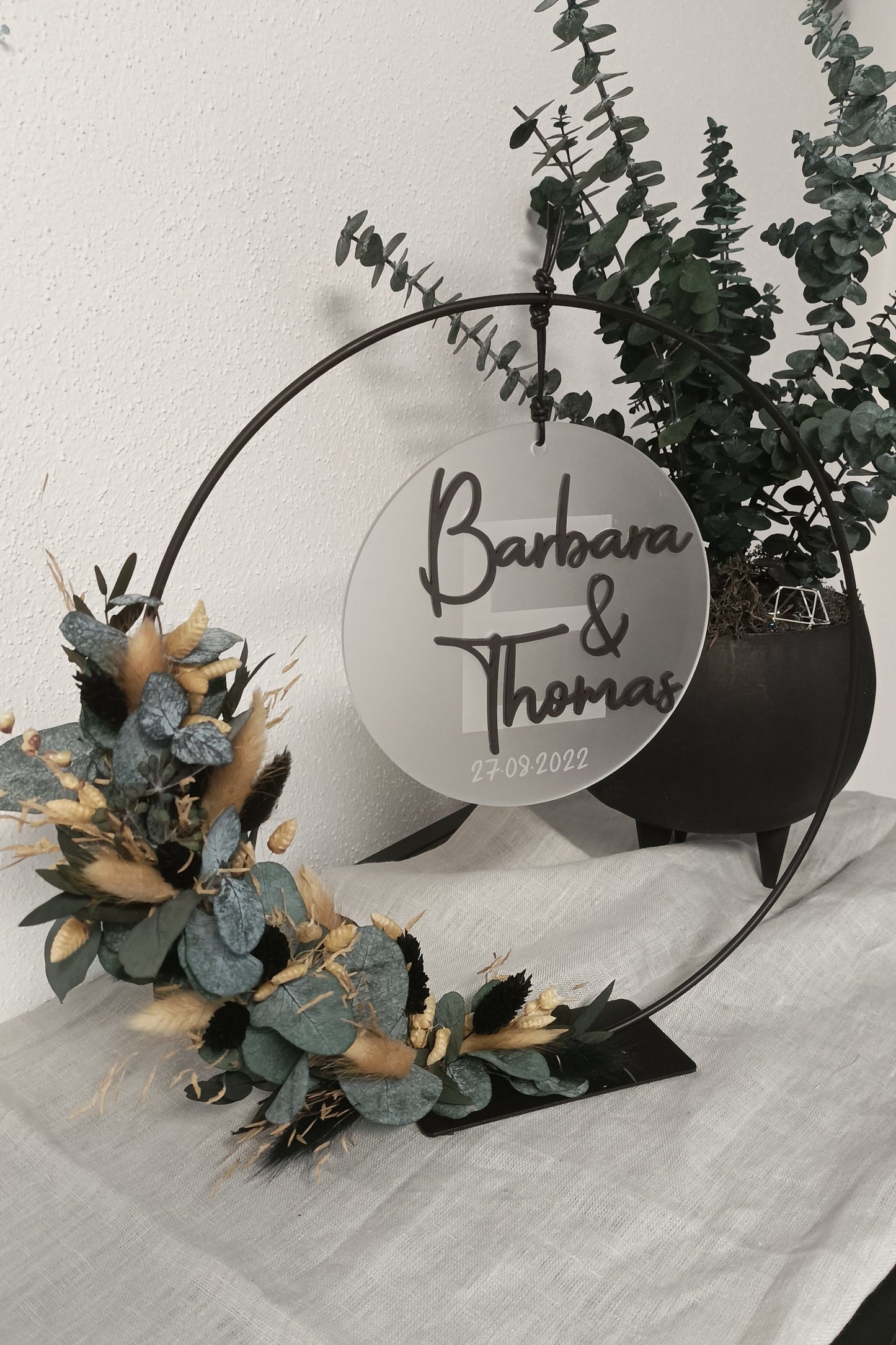 Scheibe 3D - Hochzeit - Namen mit Anfangsbuchstabe