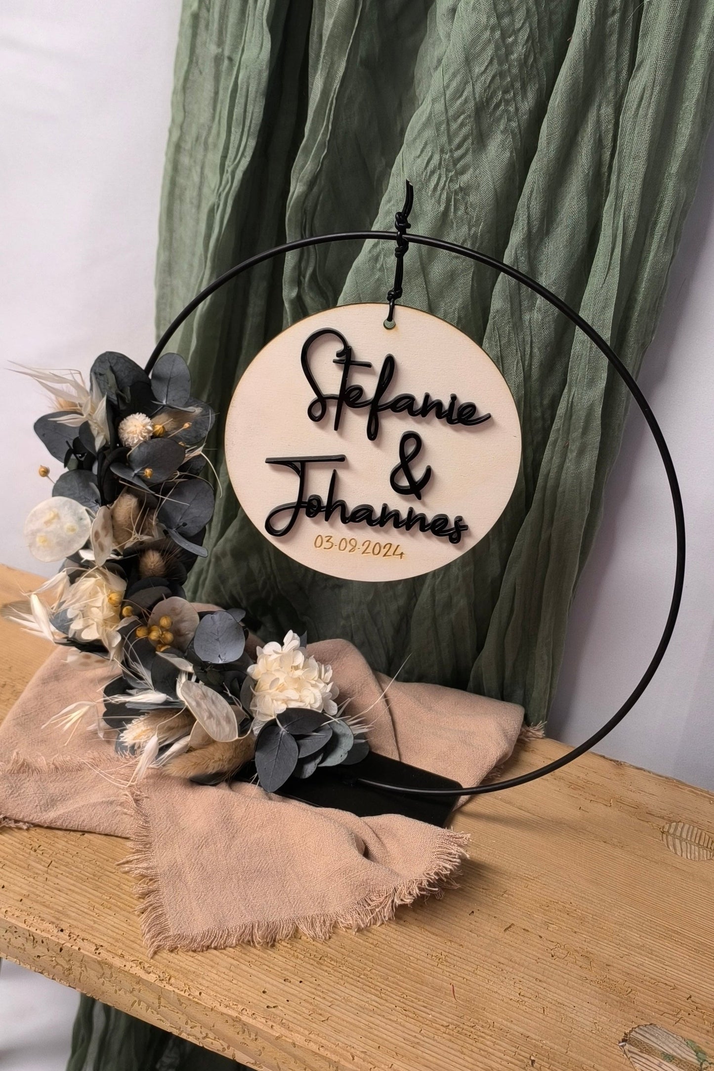 Scheibe Hochzeit - Namen 3D