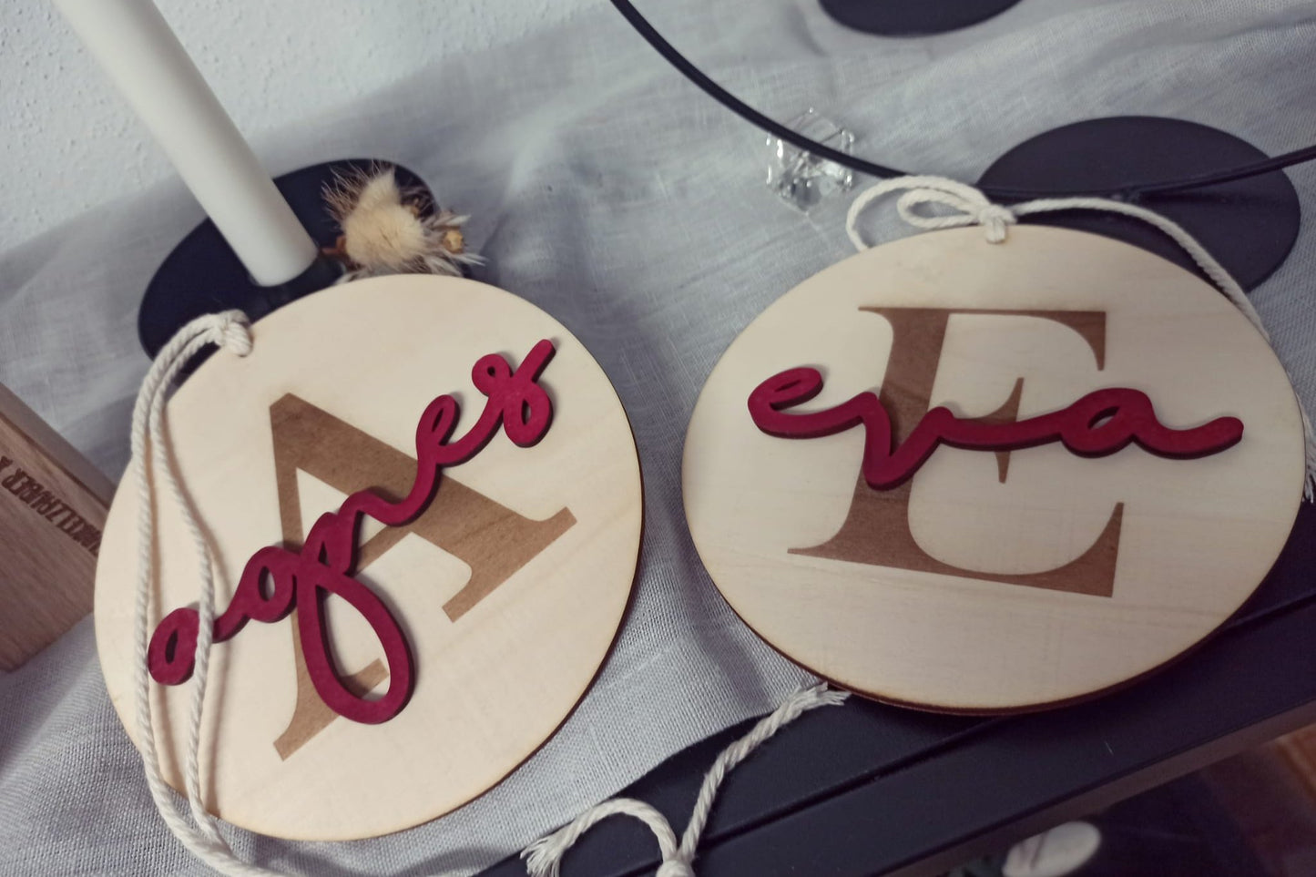 Scheibe 3D - Name mit Anfangsbuchstabe