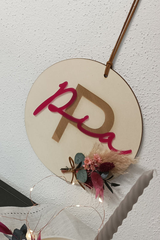 Scheibe 3D - Name mit Anfangsbuchstabe