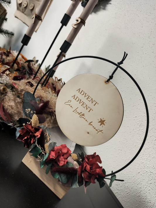 Scheibe - Advent Advent ein Lichtlein brennt