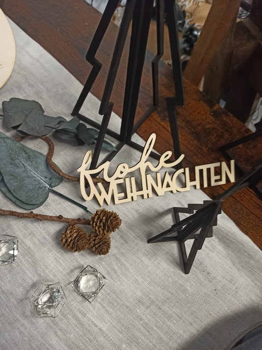 Holzspruch - frohe Weihnachten