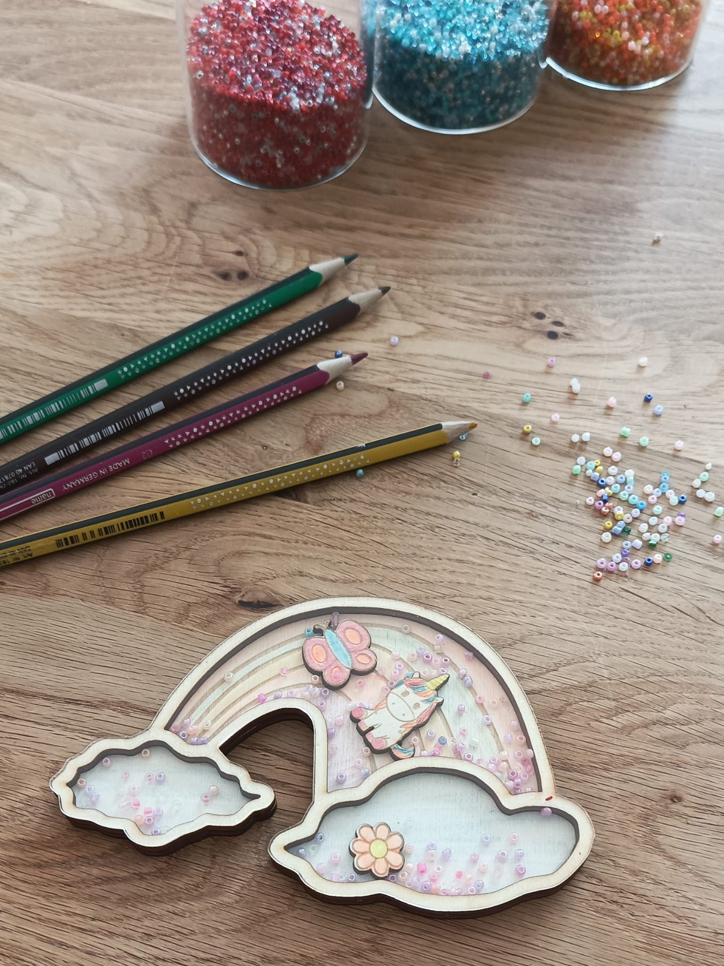 Schüttelbild Bastelset - Regenbogen | Einhorn