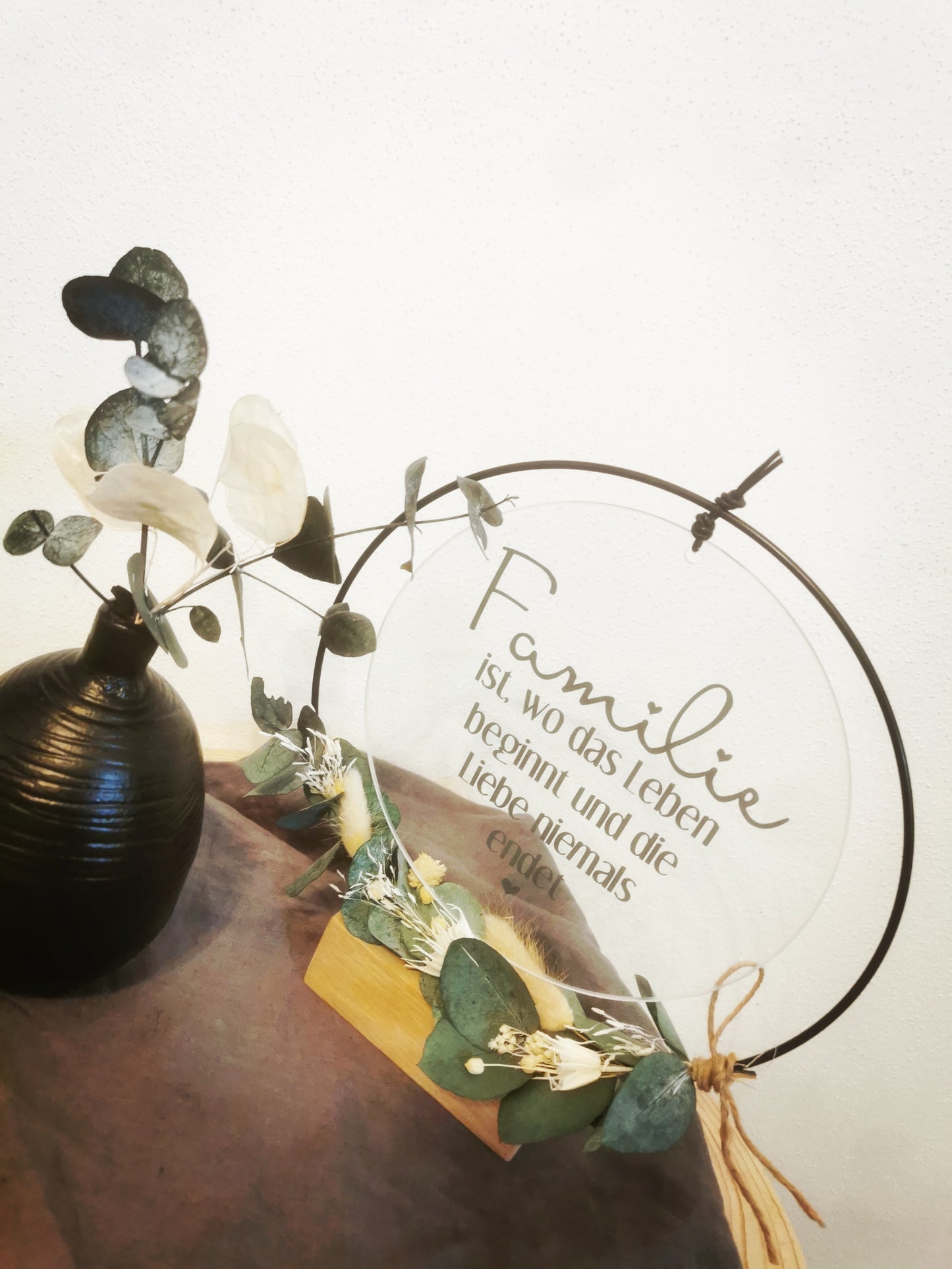 Glasscheibe - Familie ist wo das Leben beginnt