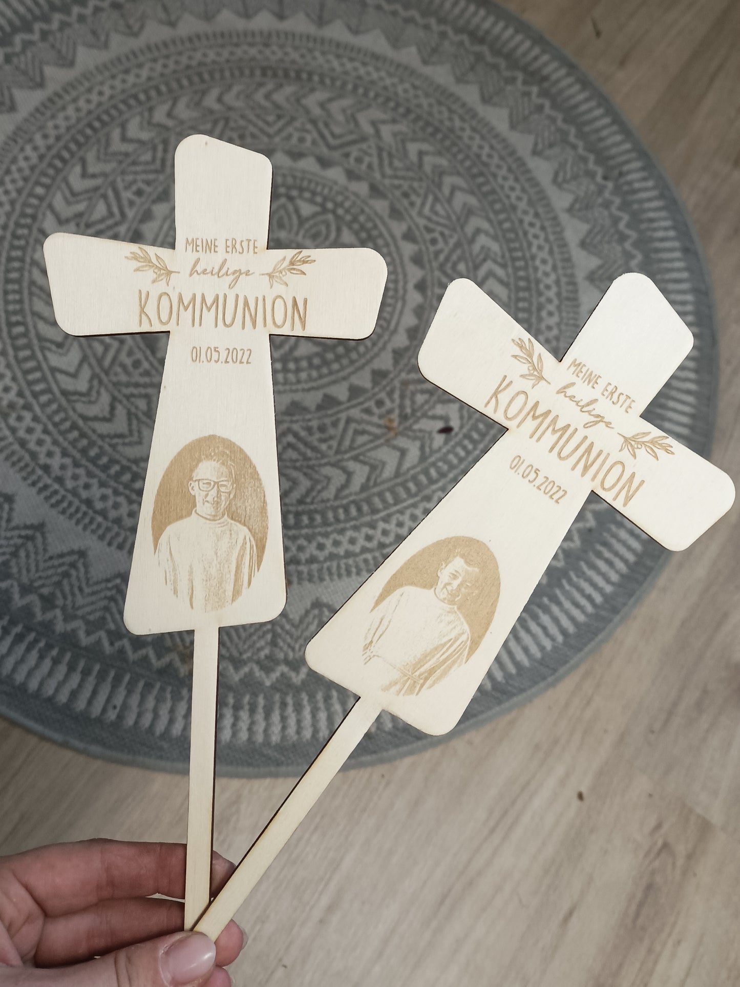 Caketopper Kommunion - Kreuz mit Foto