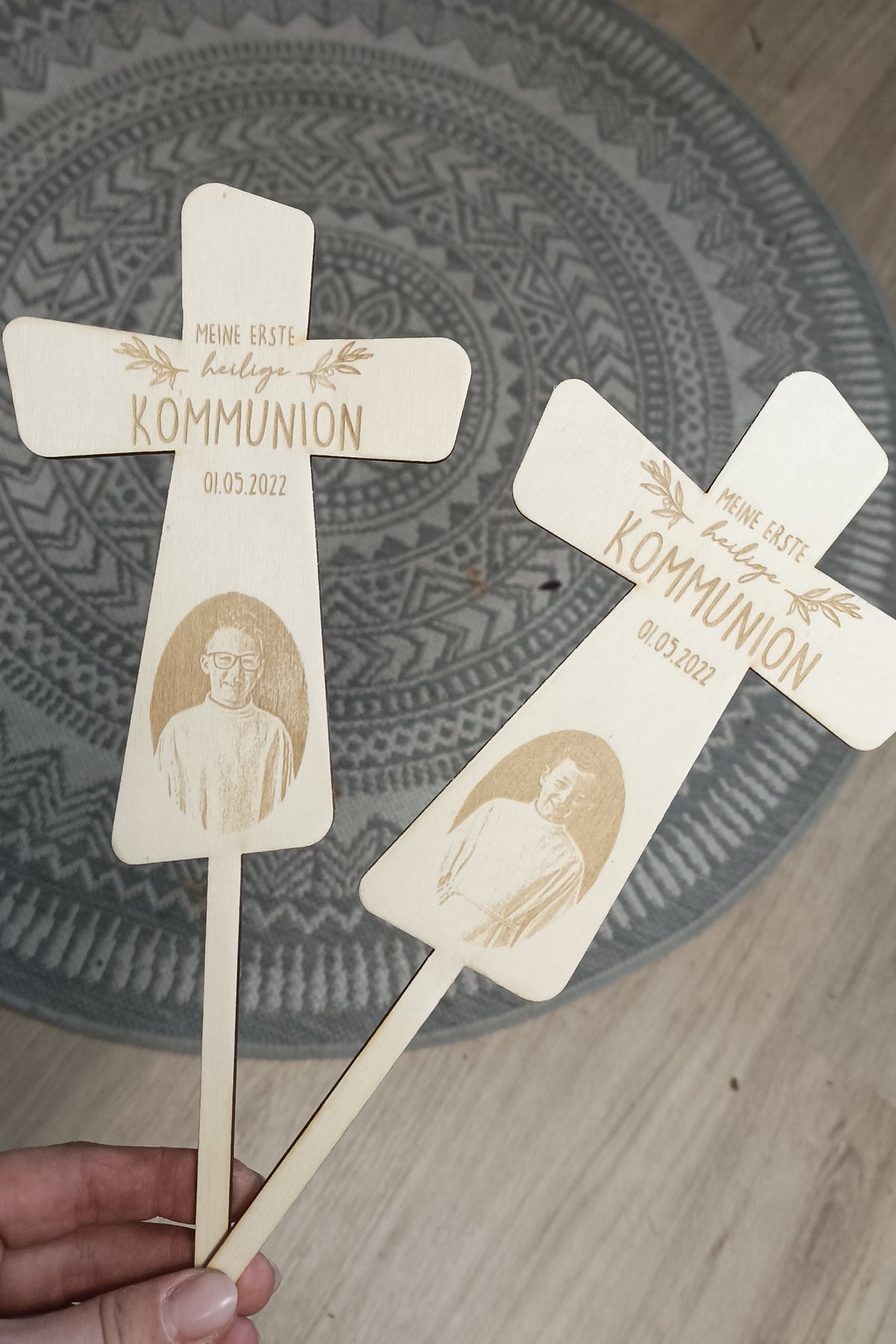 Caketopper Kommunion - Kreuz mit Foto