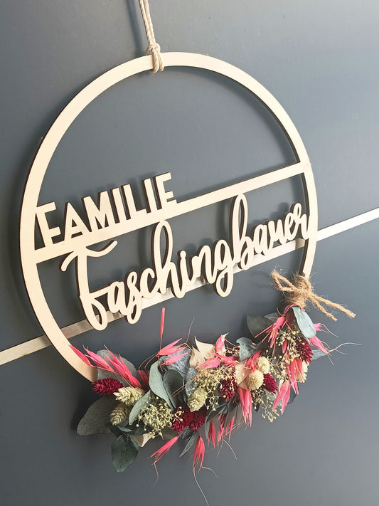 Floralhoop Türkranz - Familienname innen