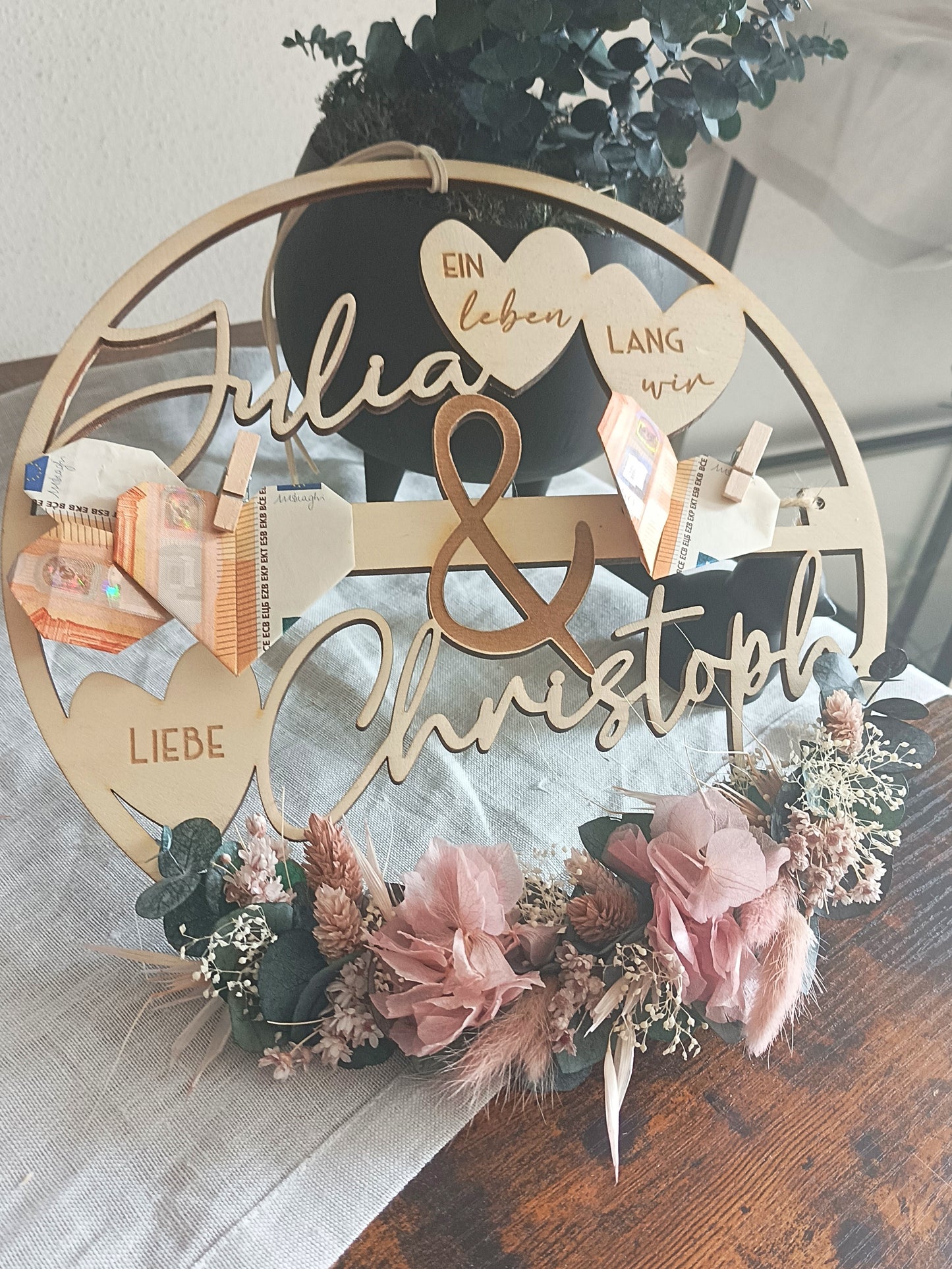 Floralhoop Türkranz - Hochzeit - Namen Geldgeschenk