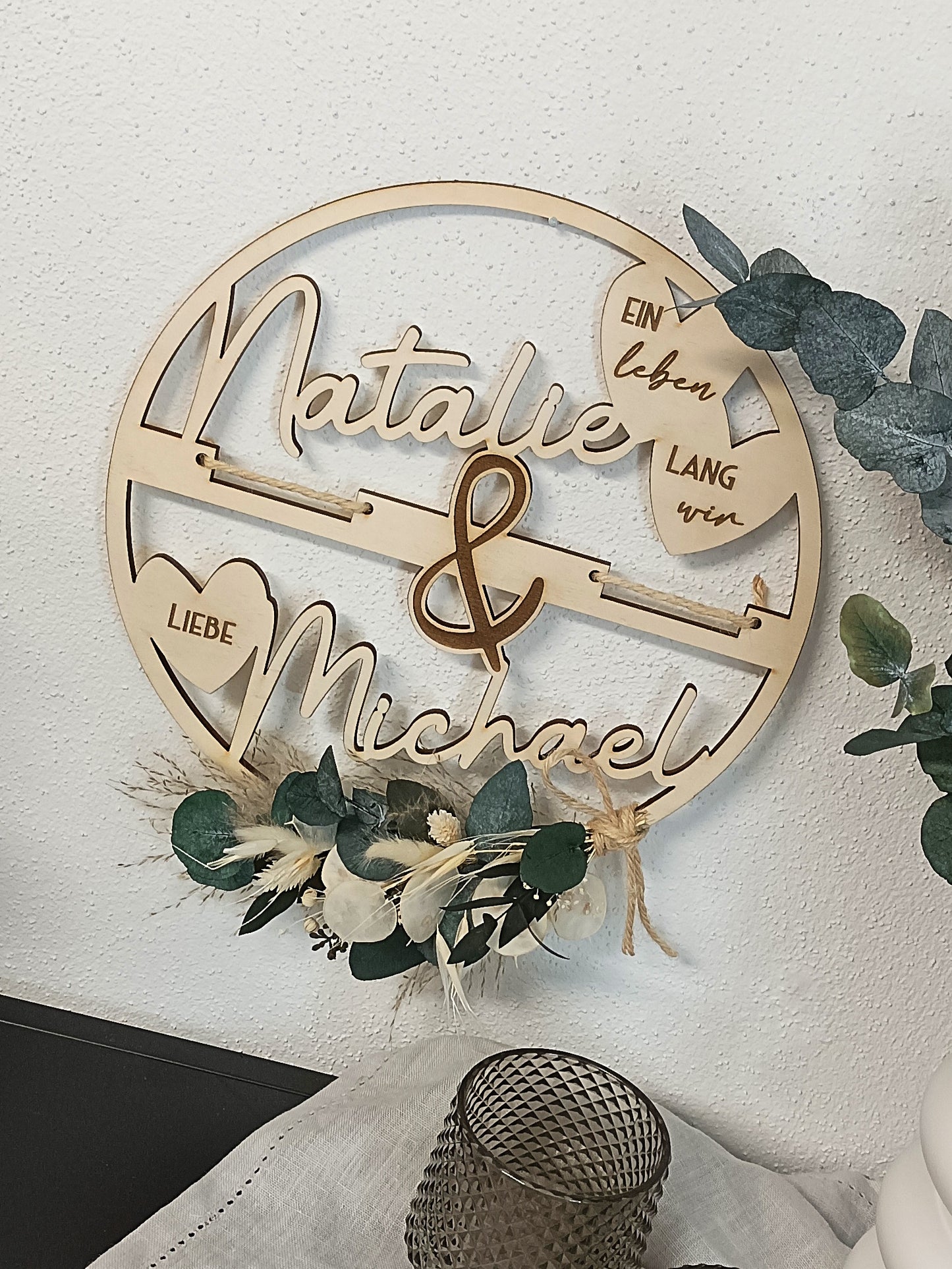 Floralhoop Türkranz - Hochzeit - Namen Geldgeschenk