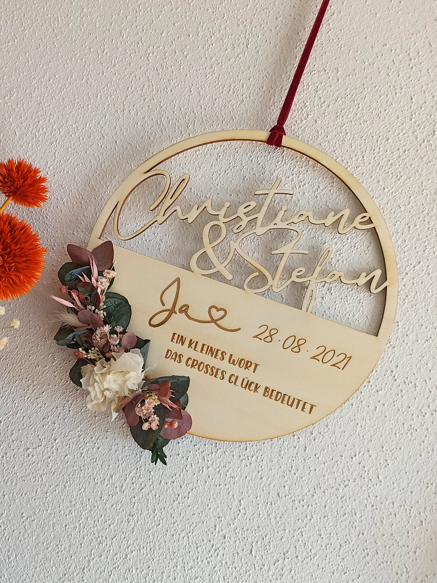 Floralhoop Türkranz - Hochzeit - Namen Ja