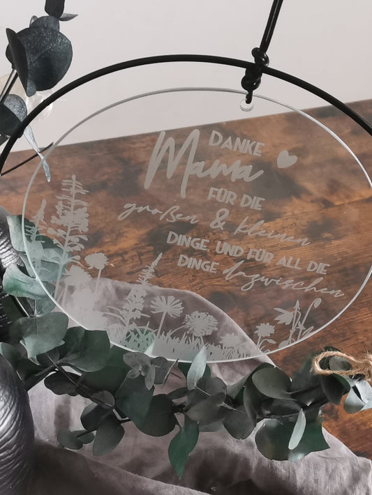 Glasscheibe - Danke Mama für die großen und kleinen Dinge