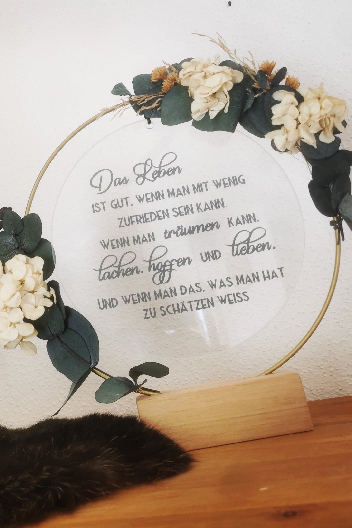 Glasscheibe - Das Leben ist gut wenn man mit wenig zufrieden sein kann