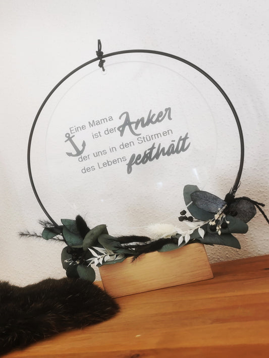 Glasscheibe - Eine Mama ist wie ein Anker