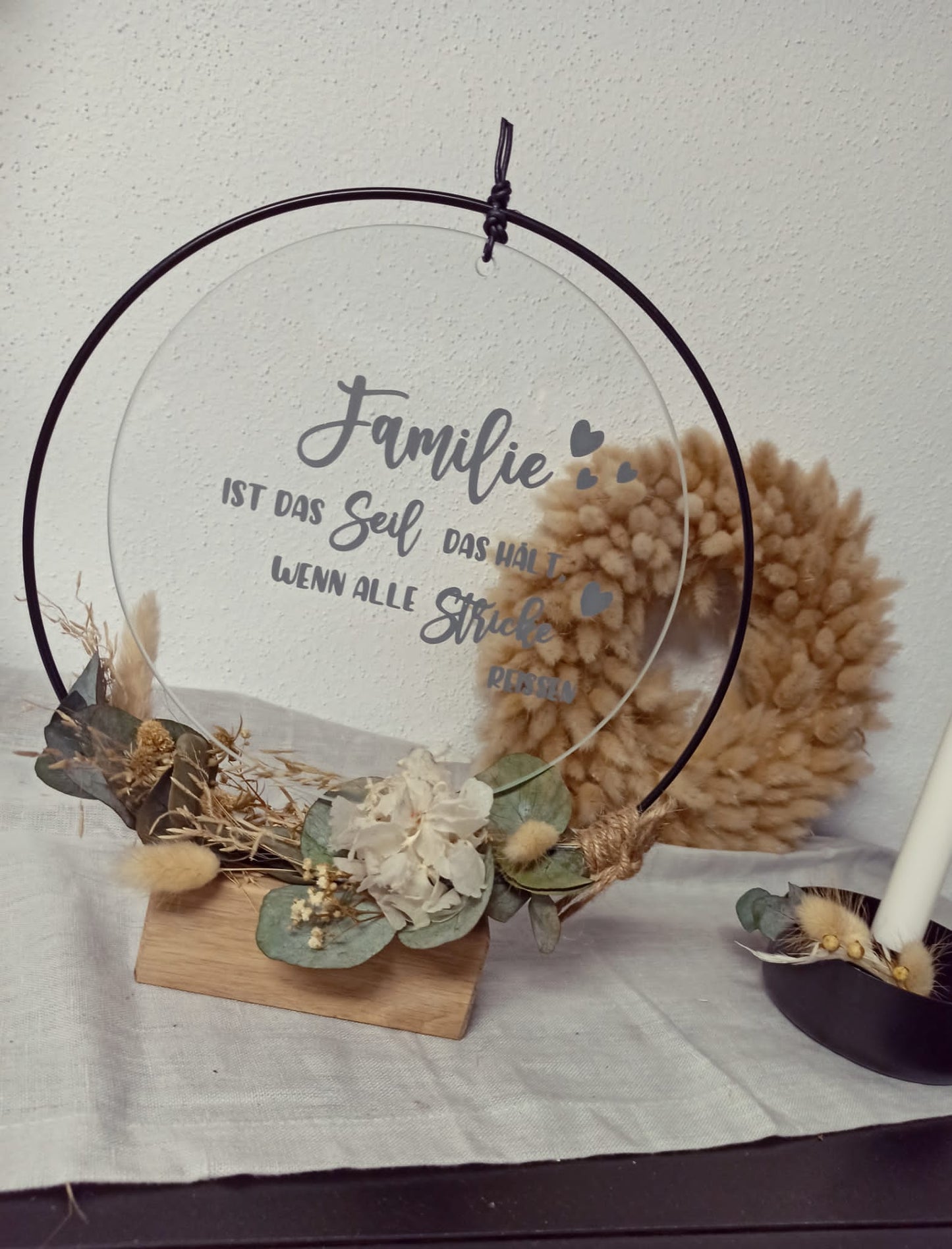 Glasscheibe - Familie ist das Seil das hält wenn alle Stricke reissen