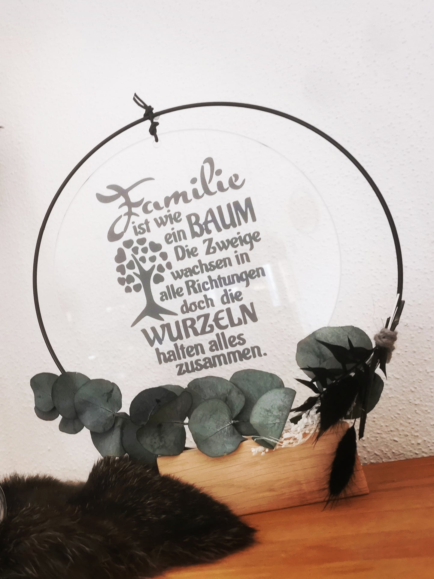 Glasscheibe - Familie ist wie ein Baum