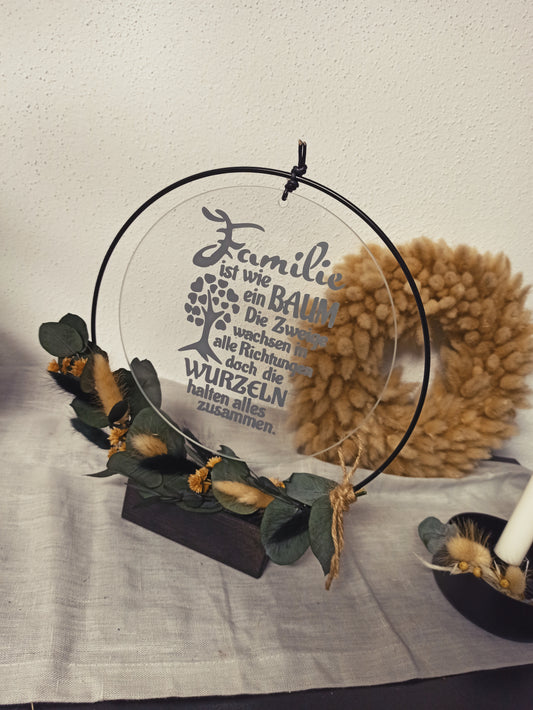 Glasscheibe - Familie ist wie ein Baum