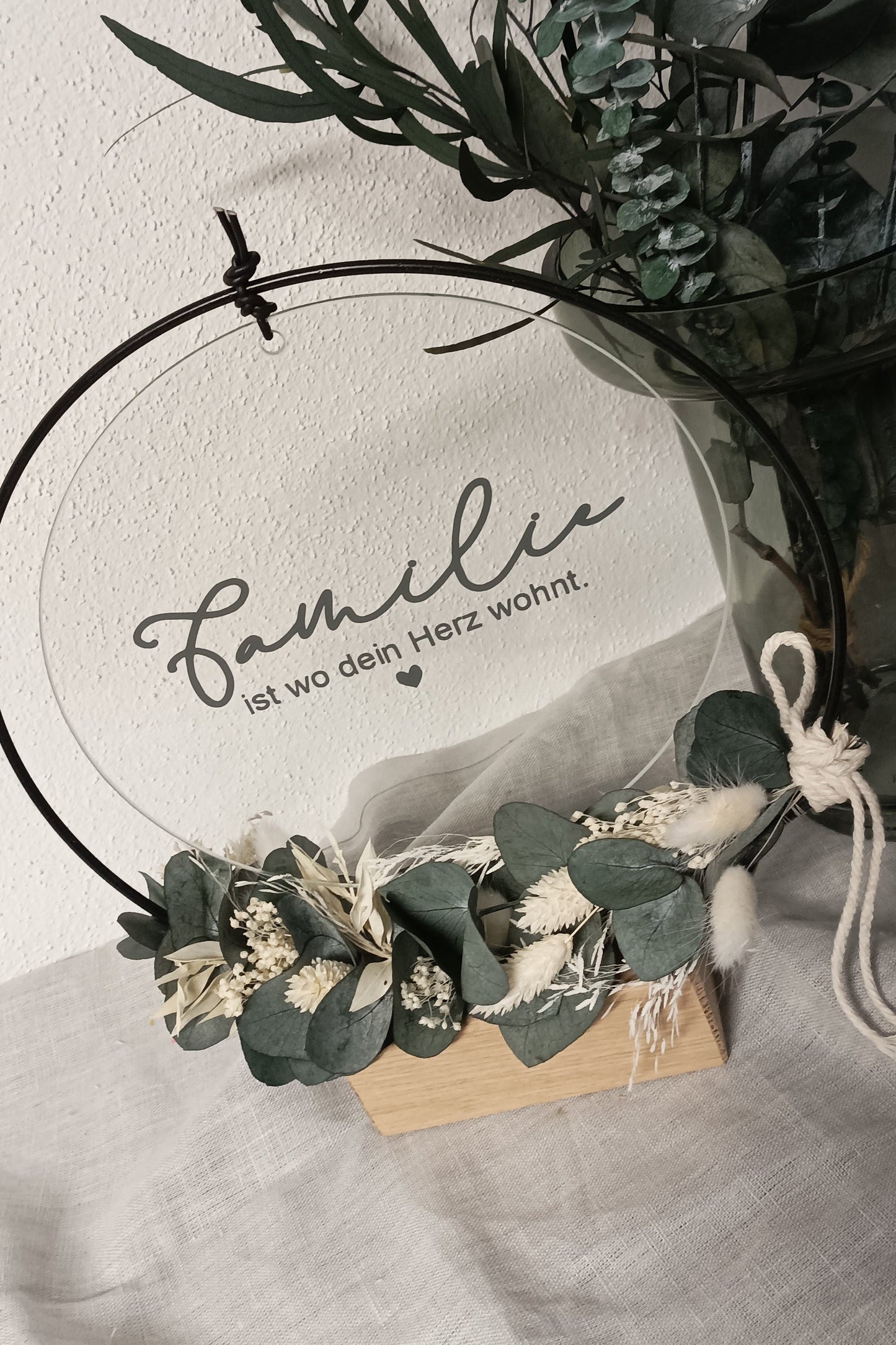 Glasscheibe - Familie ist wo dein Herz wohnt