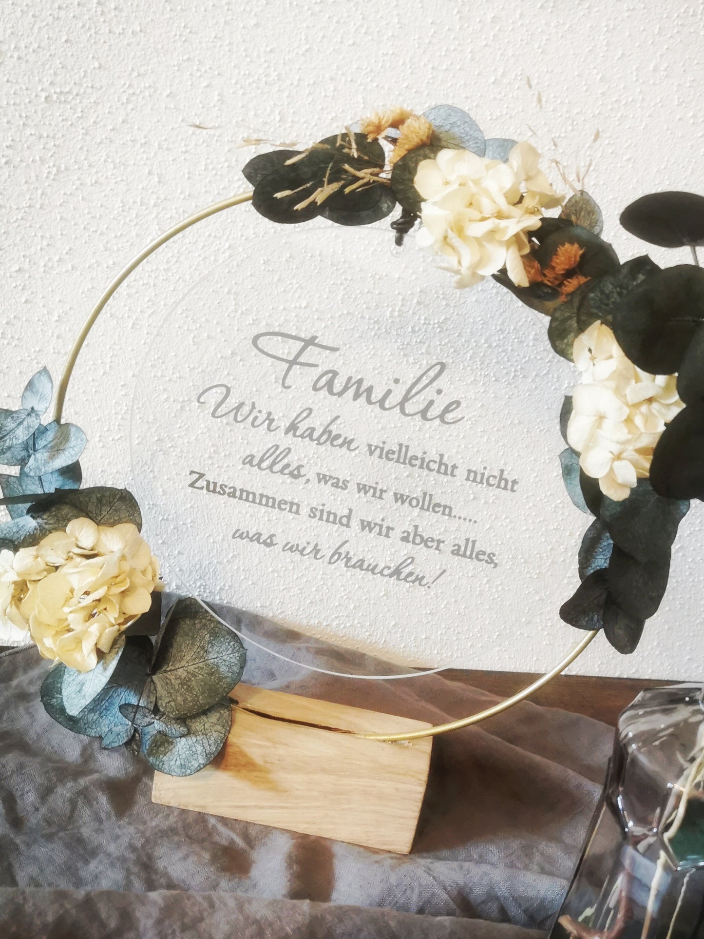 Glasscheibe - Familie wir haben vielleicht nicht alles was wir wollen