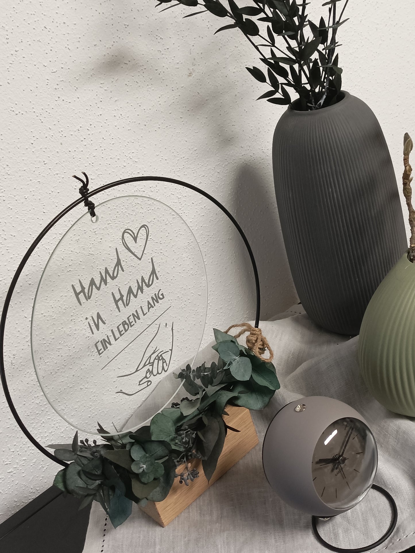 Glasscheibe - Hand in Hand ein Leben lang