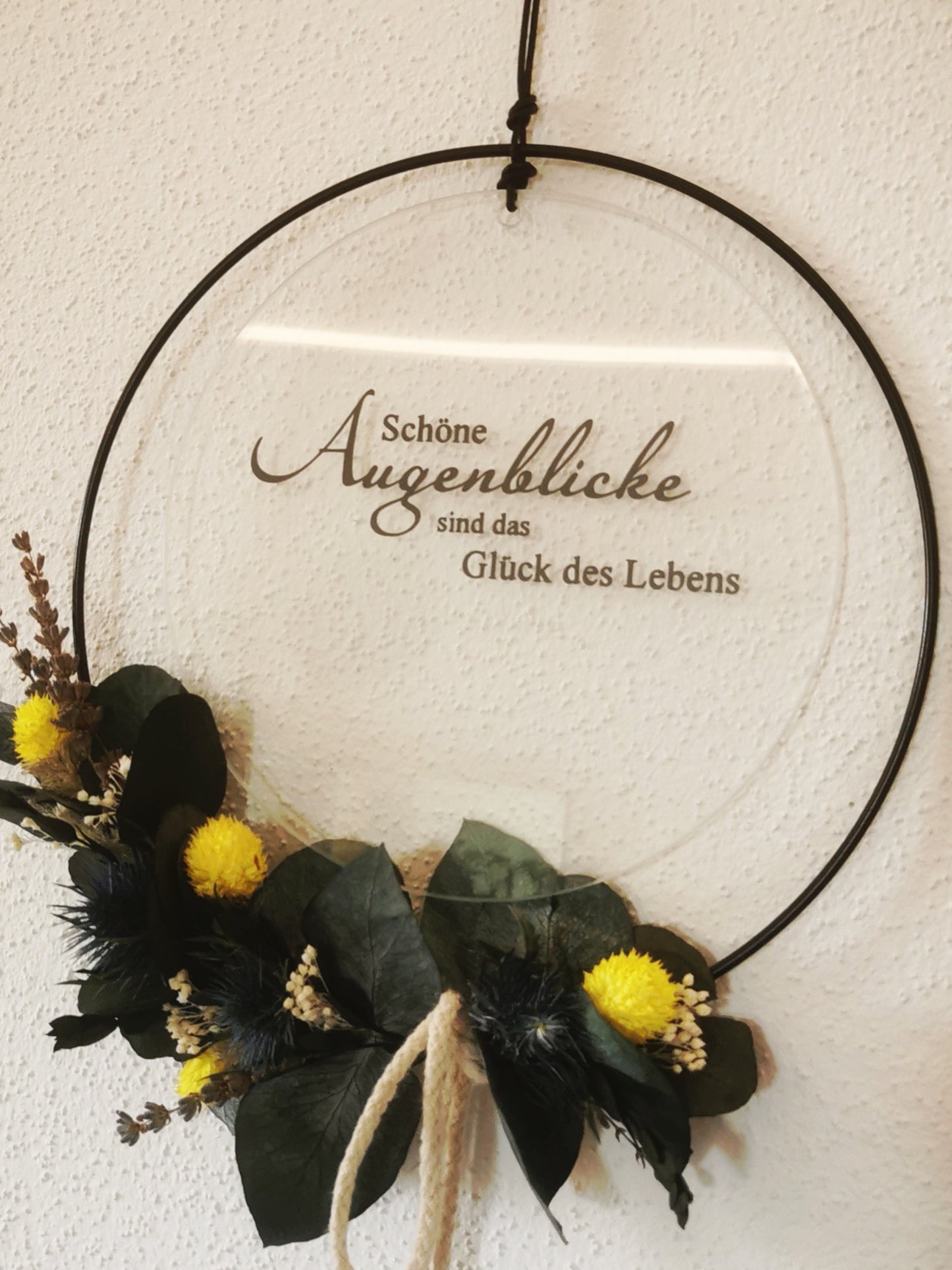 Glasscheibe - Schöne Augenblicke sind das Glück des Lebens