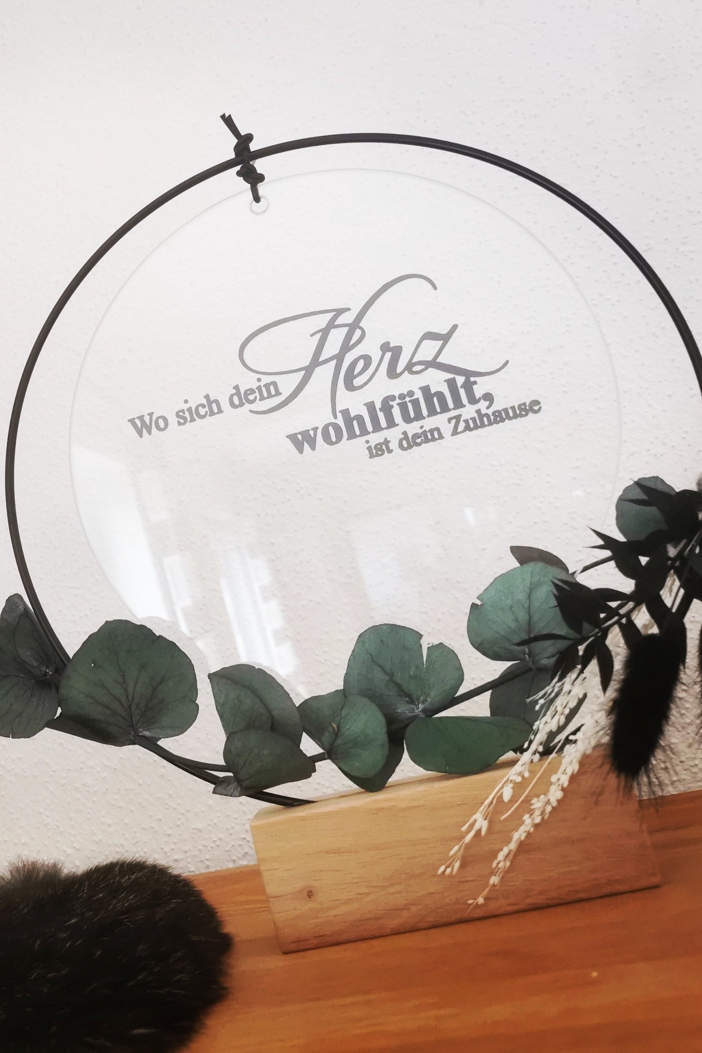 Glasscheibe - Wo sich dein Herz wohlfühlt ist dein Zuhause