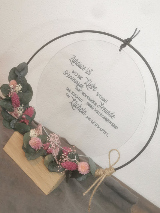 Glasscheibe - Zuhause ist wo die Liebe wohnt