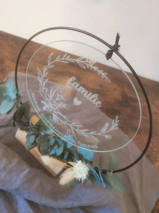 Glasscheibe - Familie personalisiert