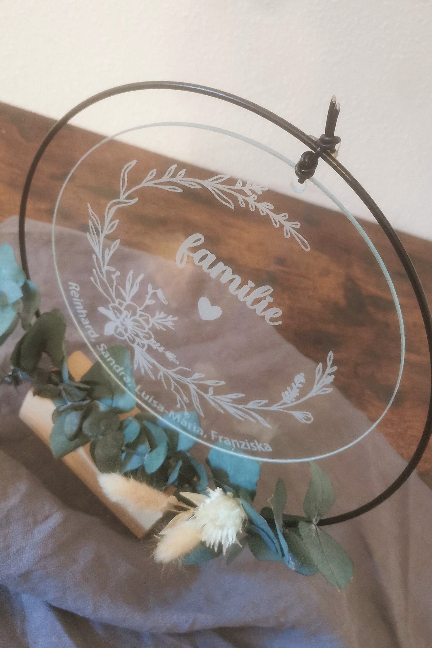 Glasscheibe - Familie personalisiert