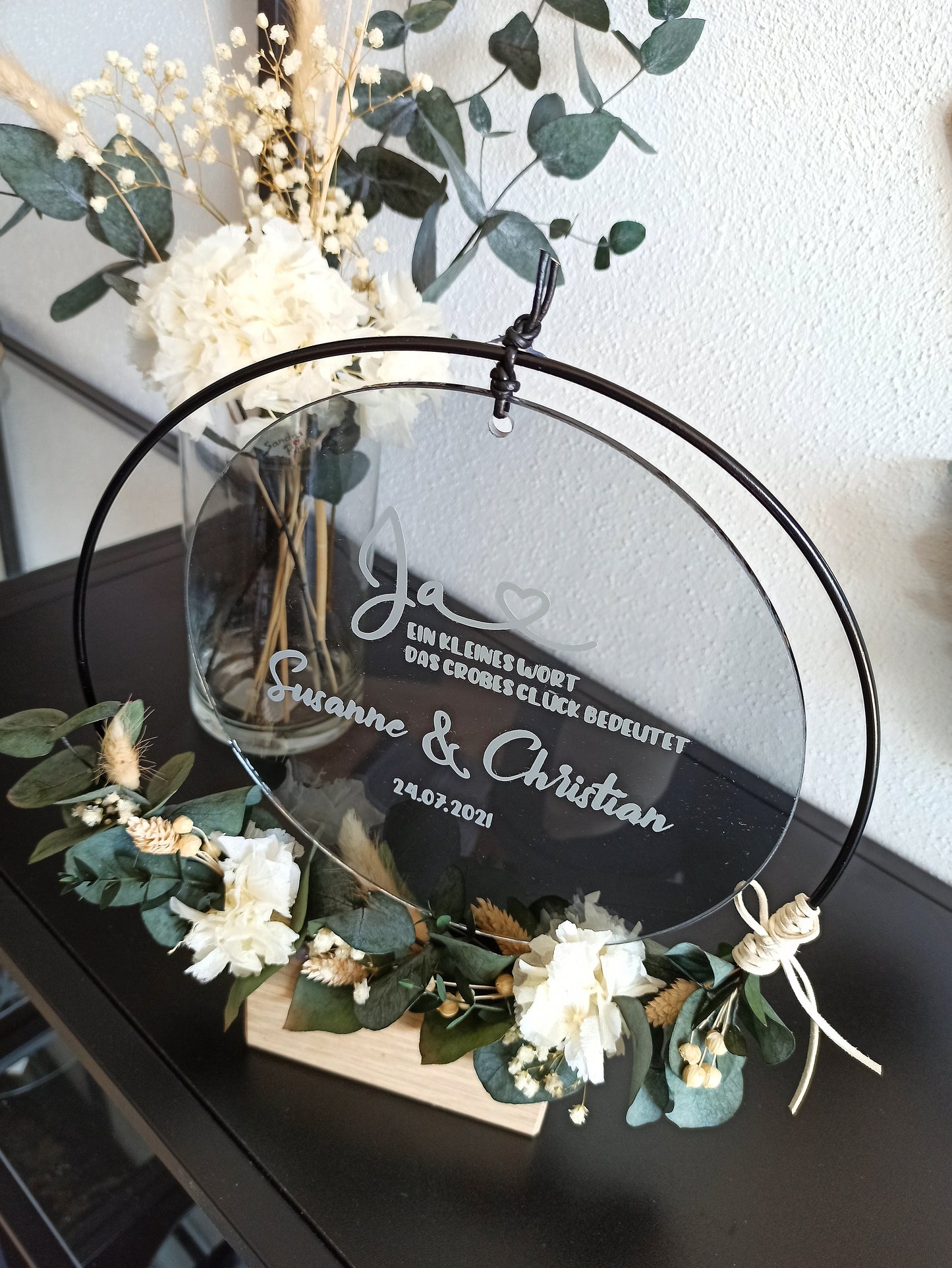 Glasscheibe Hochzeit - Ja, ein kleines Wort, das großes Glück bedeutet