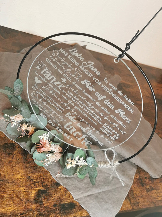 Glasscheibe - tu was du liebst, sei du selbst