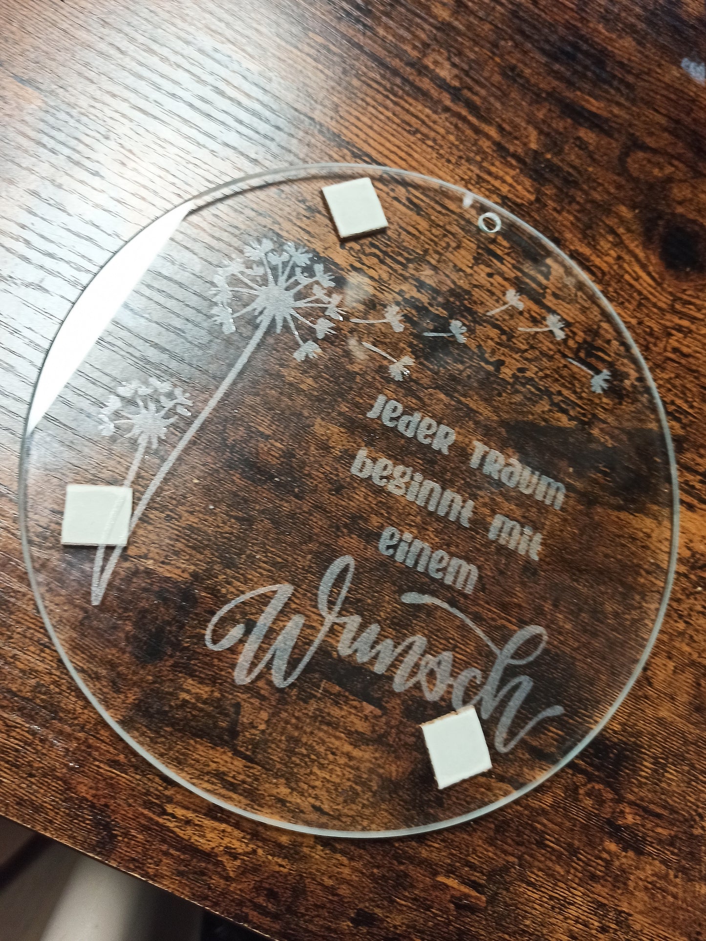 Glasscheibe - Jeder Traum beginnt mit einem Wunsch