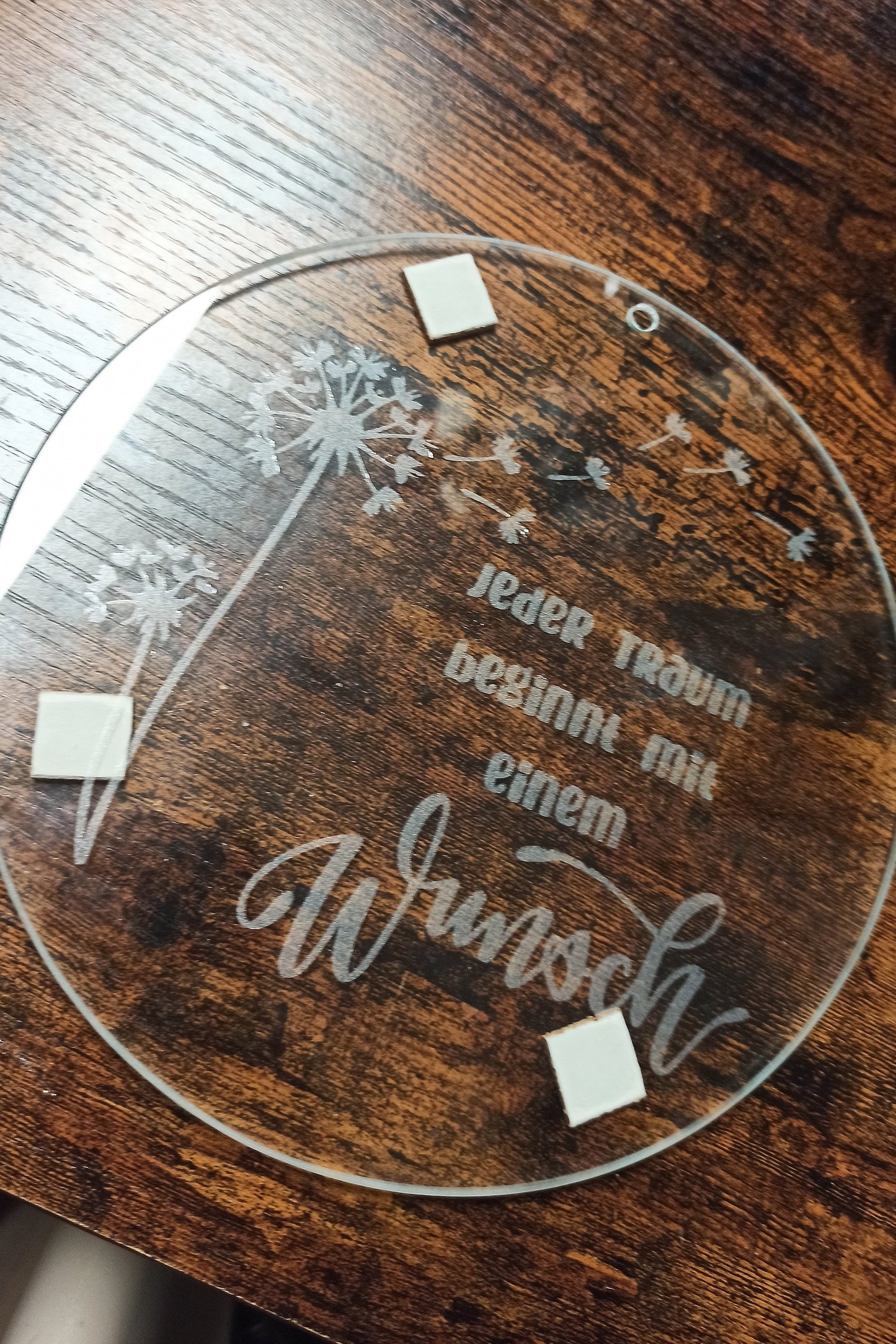 Glasscheibe - Jeder Traum beginnt mit einem Wunsch