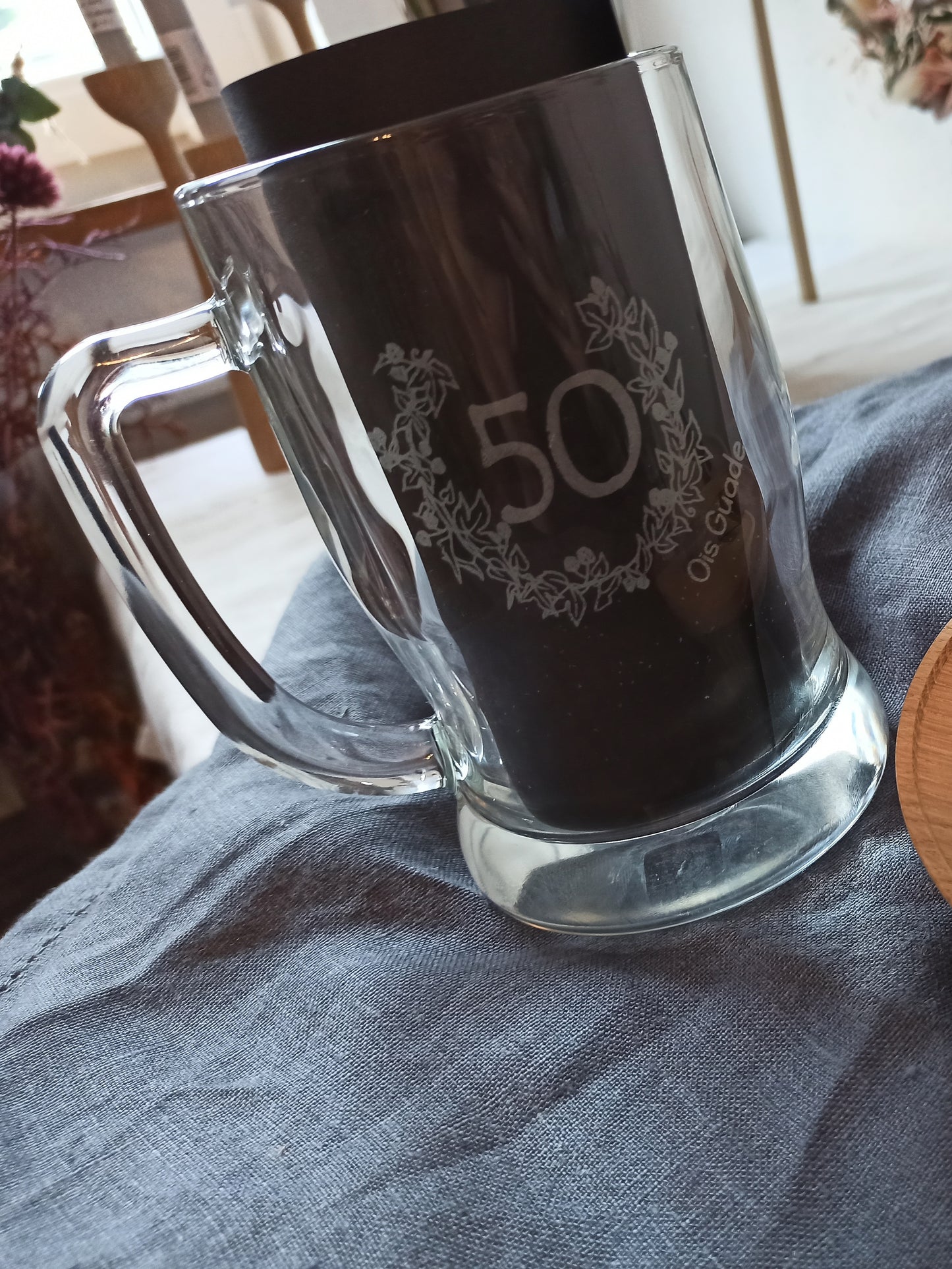 Bierkrug - Hopfenkranz + Alter